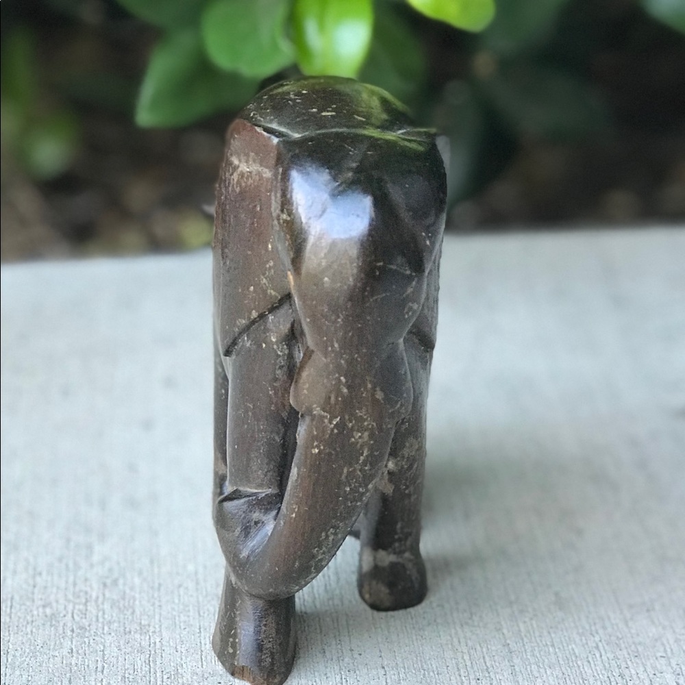 African Carved Wooden Elephant - Picture 3 of 4